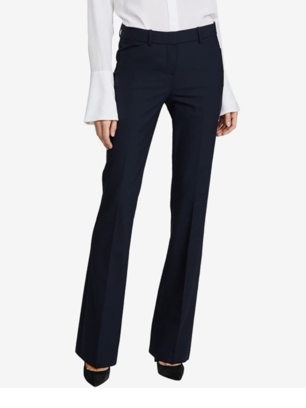 Theory custom Max 2 blue black Straight Leg Wool Blend Trousers